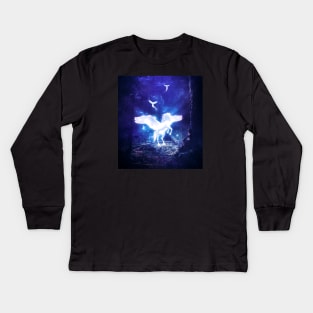 Spiritual connection pegasus Kids Long Sleeve T-Shirt